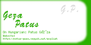 geza patus business card